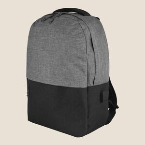 EgotierPro 39056 - Sac à Dos Polyester Effet Jeans avec USB CAMPUS