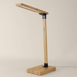 EgotierPro 52511 - Lampe 2 en 1 pliable en bambou avec base de chargement DENALI