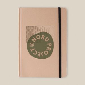 EgotierPro 52575 - Carnet A5 couverture en papier herbe, élastique et ruban HILLIER